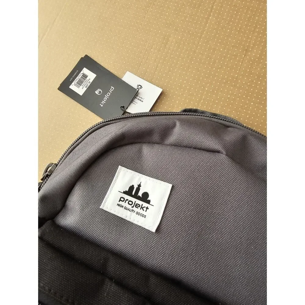 Projekt Global Relay Branded Expandable Laptop Travel Backpack Gray NWT